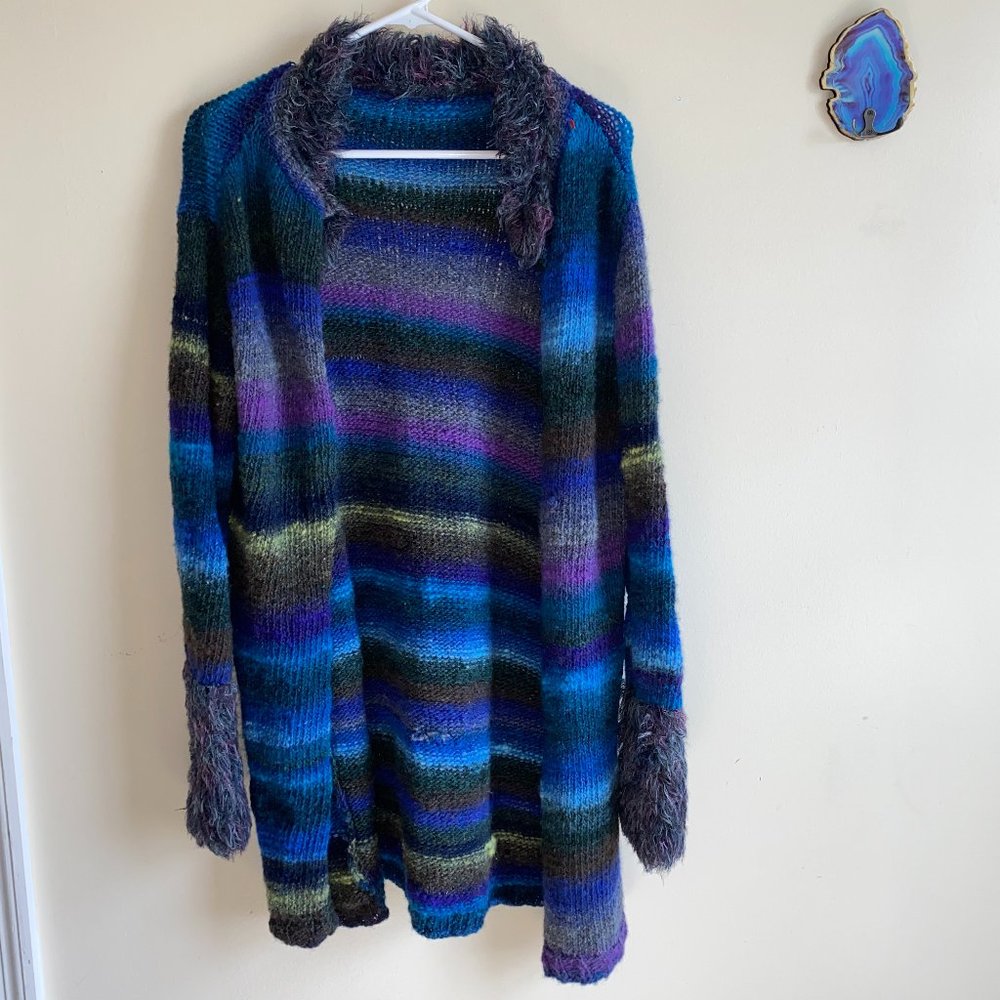 Vintage 90's Long Furry Cardigan
